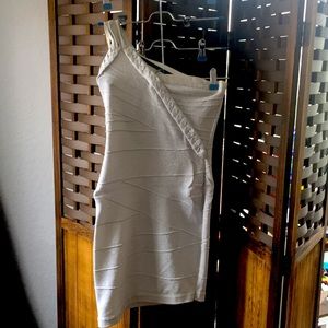 Beautiful Silver One Shoulder Party Dress Never Worn